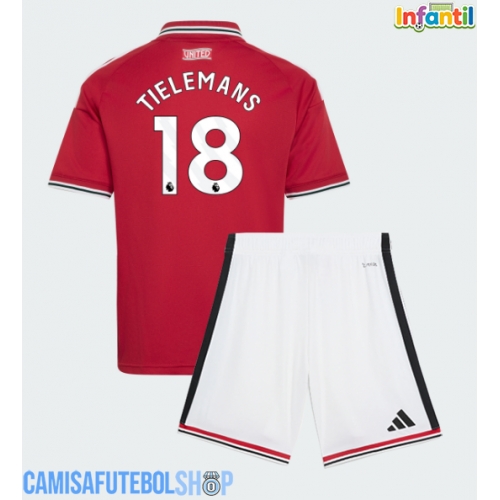 Camisa de time de futebol Manchester United Youri Tielemans #18 Replicas 1º Equipamento Infantil 2026-27 Manga Curta (+ Calças curtas)